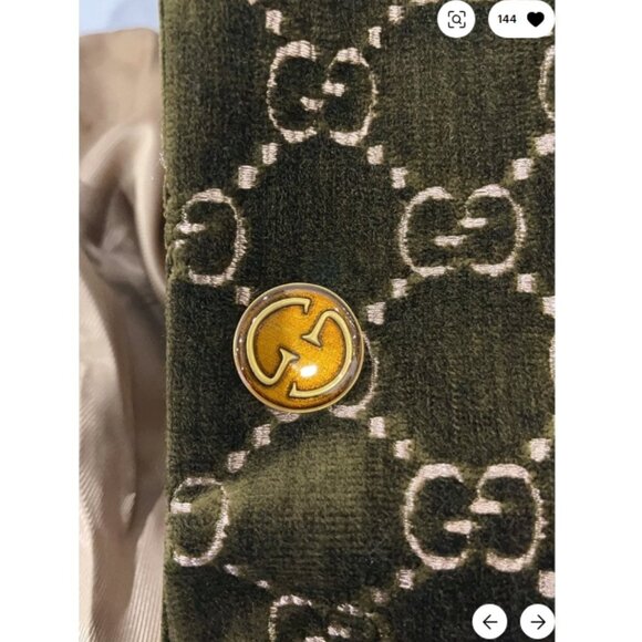 GUCCI GG LOGO MONOGRAM COAT SZ: EU(IT) 38 / US 2 SOFT RICH VELVET & LEATHER - Picture 8 of 16